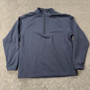 Public Rec Better Than Down Quarter Zip Pullover Mens Large Blue Pima Cotton Mix
